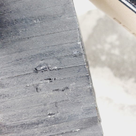 BCBGeneration Black Perforated Suede Block Heel Buckle Up Sandals K941 - Picture 13 of 16